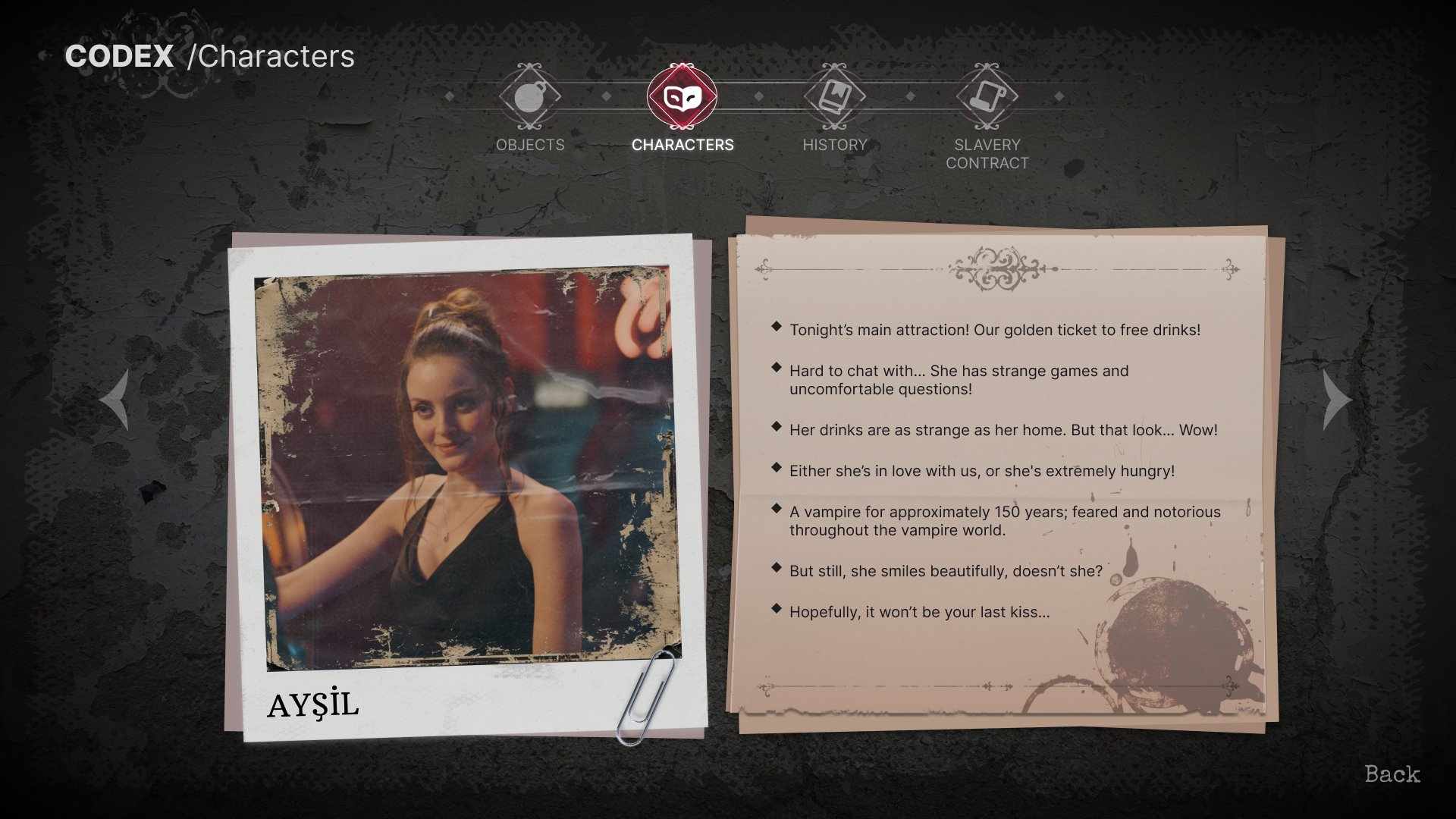 Codex characters — Love Fall in Death